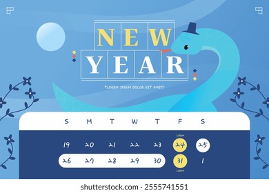 New Year Blue Snake Delivery Information Template