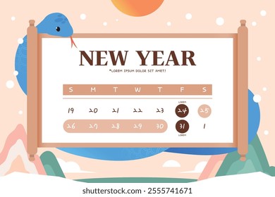 New Year Blue Snake Delivery Information Template