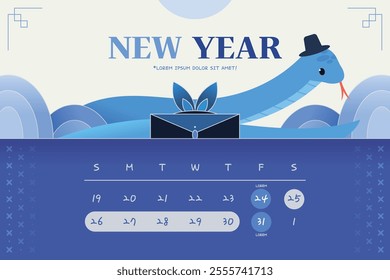 New Year Blue Snake Delivery Information Template