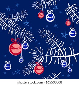new year blue spruce seamless pattern
