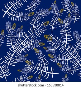 new year blue spruce seamless pattern