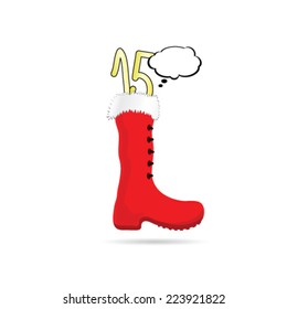 new year boot with 2015 color vector illustration