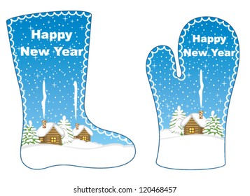 New Year boot mitten