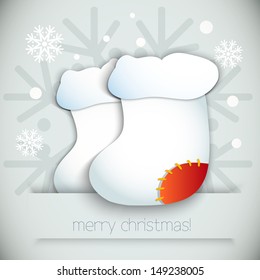 New Year boots.  Vector greeting card 