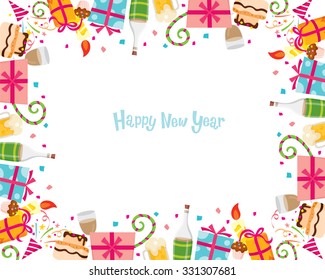 New Year Border, Merry Christmas, Xmas, Objects, Festive, Celebrations