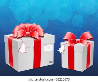 New year box with red bow