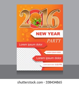 New year brochure, new year party vector illustration