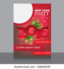 New year brochure, new year party vector illustration