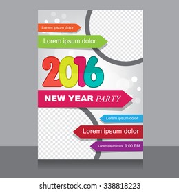 New year brochure, new year party vector illustration