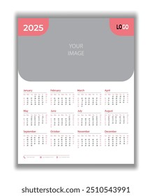 New Year business wall calendar 2025 template design