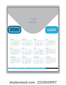 New Year business wall calendar 2025 template design