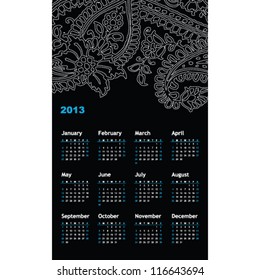 New year calendar 2013