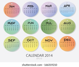 New Year Calendar 2014 : Illustration EPS10