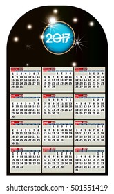 new year calendar 2017 Text Design 