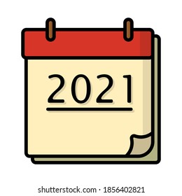 New year, calendar 2021, vector illustration	
