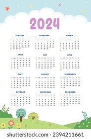 new year calendar 2024 with interesting pictures