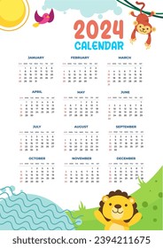 new year calendar 2024 with interesting pictures