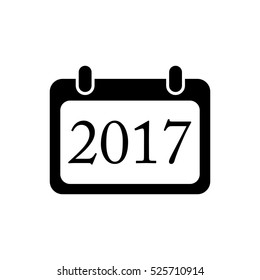 New Year Calendar black vector icon