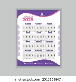 Plantilla de diseño de calendario de año Nuevo