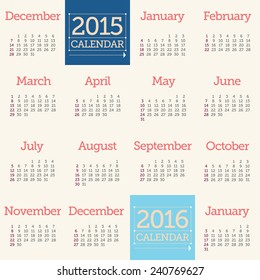 New year calendar design - vector, illustration