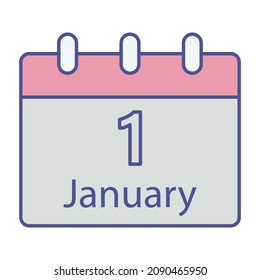 Vector de icono del calendario Año Nuevo vectores aislados que pueden modificar o editar fácilmente


