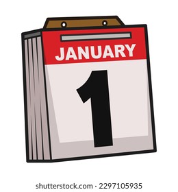 New Year Calendar. New Year Icon Vector Illustration