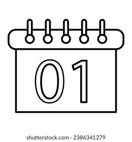 New Year Calendar  Outline bold Vector Icon which can be easily modified or Edited