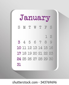 New year calendar schedule graphic design, vector illustration eps 10