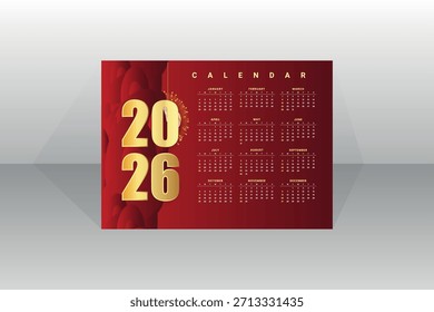 New year calendar template with vector