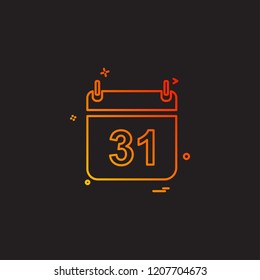 New Year calender icon design vector 