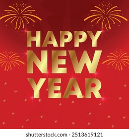 new year with calligraphic text Vector illustration template.greeting cards.
