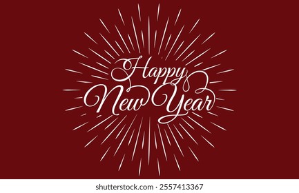 new year with calligraphic text Vector illustration template.greeting cards.
