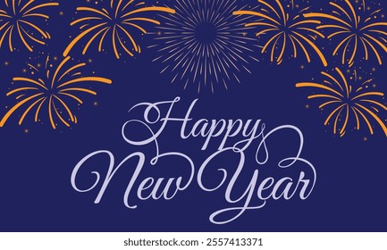 new year with calligraphic text Vector illustration template.greeting cards.
