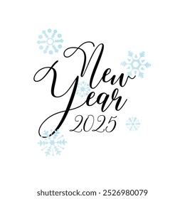 New Year Calligraphy Text Vector Design.