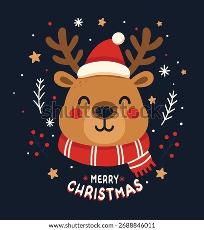 New Year Capybara vector. Cute Capybara illustration.Postcard, poster, sticker for New Year Holiday seasonal decoration for design, kids collection.Capybara Happy New Year greeting card.Animal print.
