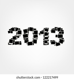 New year card 2013, insert your photos into frames