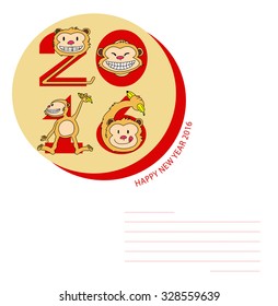 New Year Card: 2016, The Monkey Year