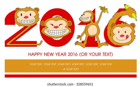 New Year Card: 2016, The Monkey Year