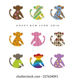 New year Card 2016 -The year of Monkey (Oriental zodiac)-