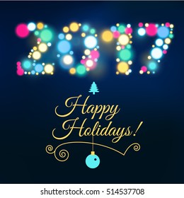 New Year Card 2017 Vector Illustration