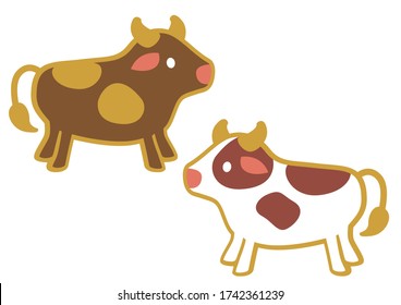 New Year card for 2021. It is an illustration of a cow.
