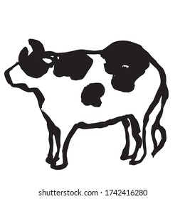 New Year card for 2021. It is an illustration of a cow.