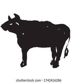 New Year card for 2021. It is an illustration of a cow.