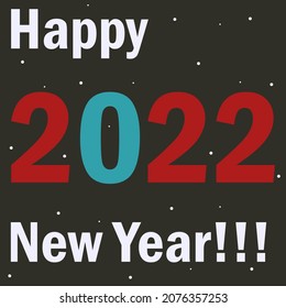 new year card 2022 flat style