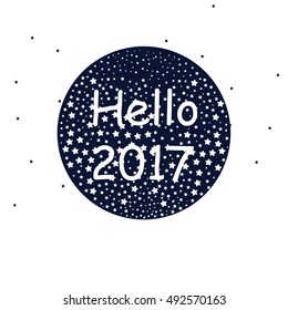 New year card. Abstract greeting illustration with stars