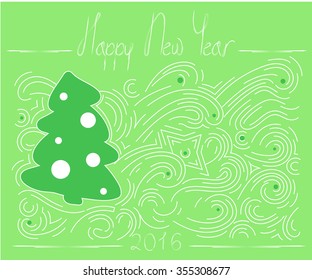 new year card background. New year tree. Vector illustration