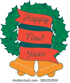 
New Year card banner lettering New Year