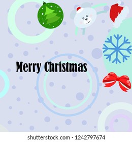 new year card bow bear christmas ball snowflake santa hat vector background
