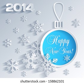 New Year card with Christmas ball decoration