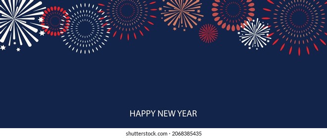 New year card collection with firework,frame,star.Vector illustration for poster,postcard,banner,cover